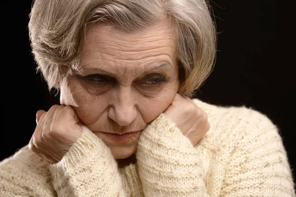 Zdenerwowany Starsza kobieta — Zdjęcie stockowe