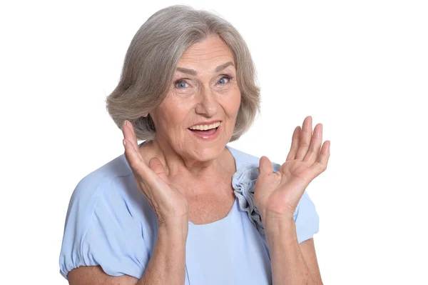 Fröhliche Seniorin — Stockfoto