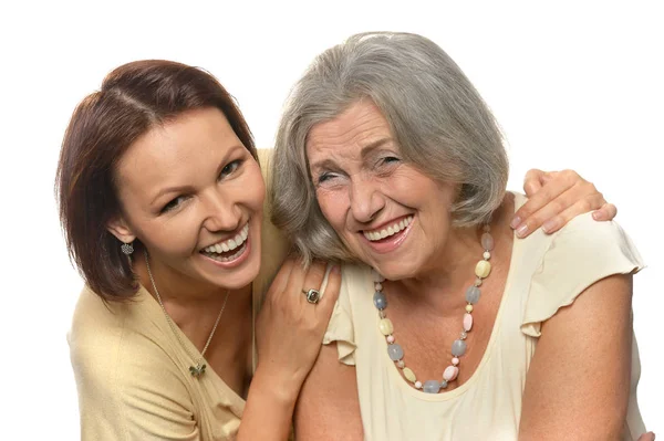 Sonrientes madre e hija — Foto de Stock