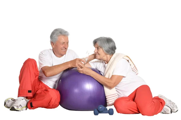 Madura casal fazendo esporte — Fotografia de Stock