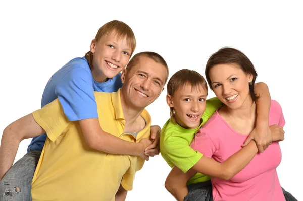 Stor lycklig familj — Stockfoto