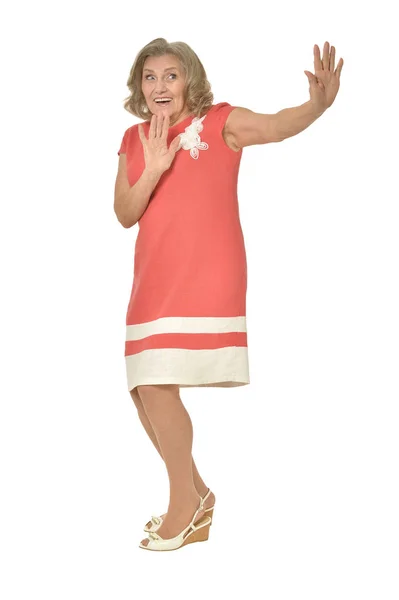 Mercan üst düzey kadın elbise — Stok fotoğraf