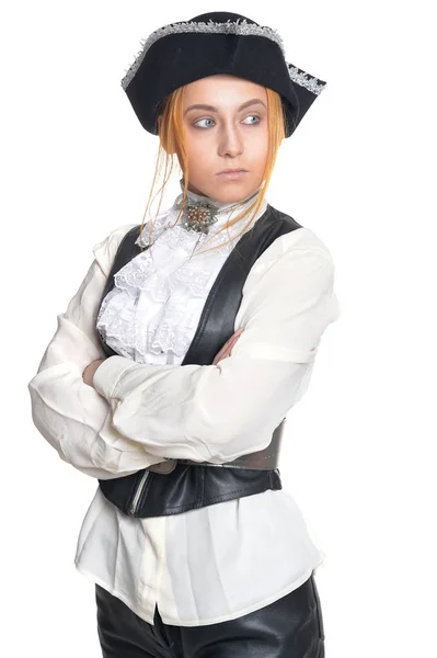 Femme pirate en vieux vêtements vintage — Photo
