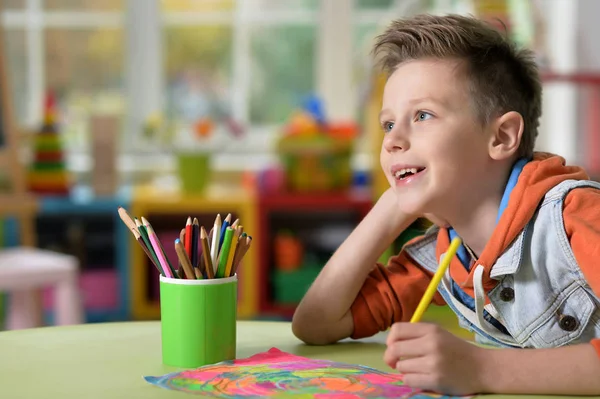 Kleine jongen doen lessen — Stockfoto