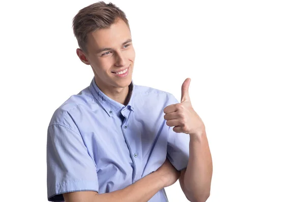 Joven haciendo expresión facial — Foto de Stock