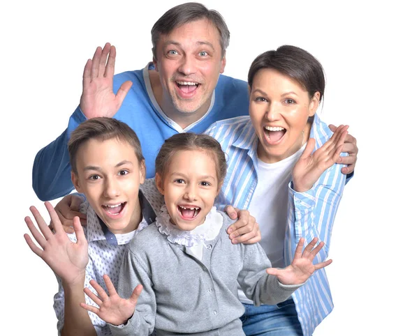 Счастливая семья улыбается — стоковое фото
