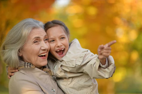 Retrato de abuela feliz y nieta —  Fotos de Stock