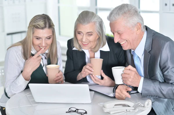 Empresarios usando laptop —  Fotos de Stock