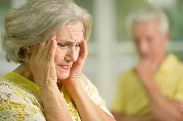 Stressed senior woman — Stock Photo, Image