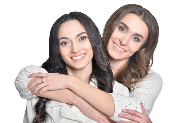 Close up portrait of two girlfriends — Stock Photo, Image