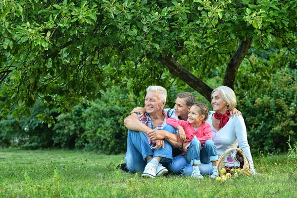 Ritratto di grande famiglia a riposo — Foto Stock