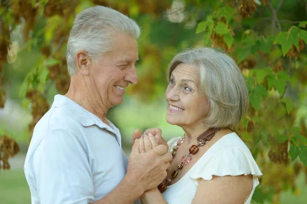 Senior couple resting outdoors — Stock Photo, Image