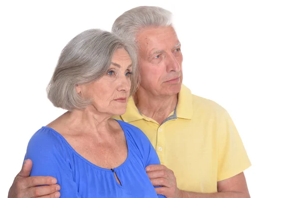 Ledsen äldre par — Stockfoto