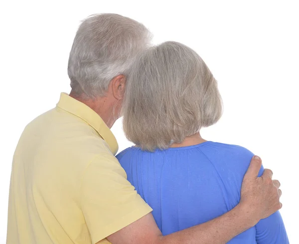 Pareja de ancianos en blanco — Foto de Stock