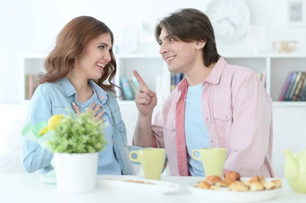 Young couple drinking tea Stock Picture