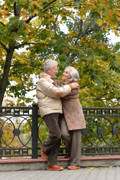 Senior koppel knuffelen — Stockfoto