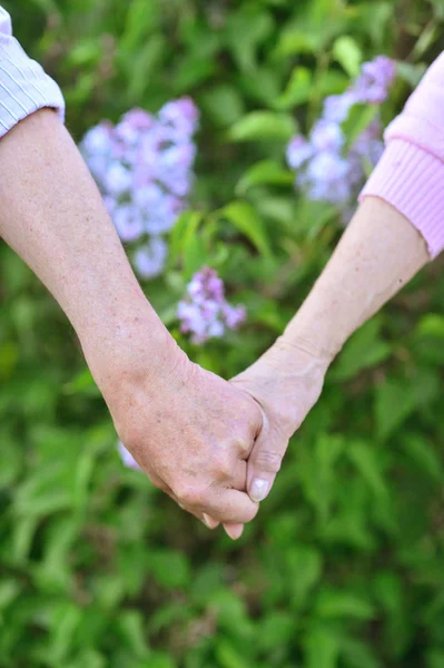 Couple tenant la main ensemble — Photo