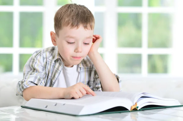 Pojke gör läxor — Stockfoto