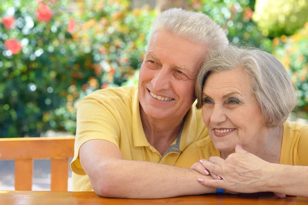 Senior couple hugging — Stock Photo, Image