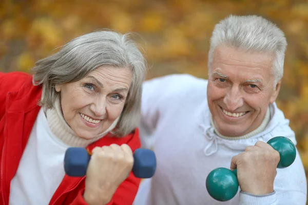 Ajuste pareja mayor ejercicio —  Fotos de Stock