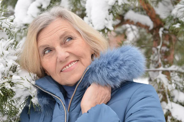 Vrouw in winterkleren poseren — Stockfoto