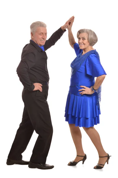 Glimlachend senior paar dansen — Stockfoto