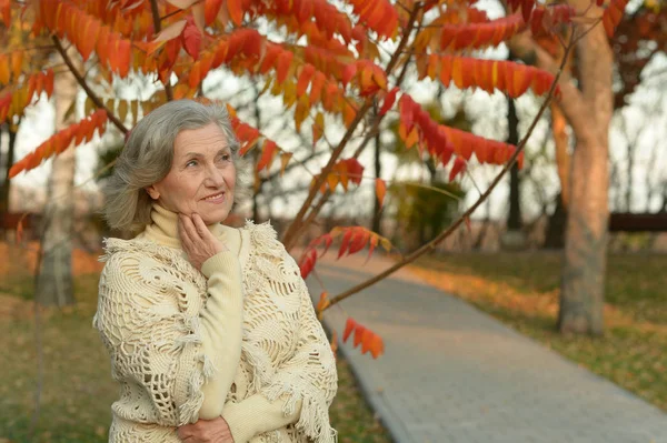 Belle femme âgée en plein air — Photo