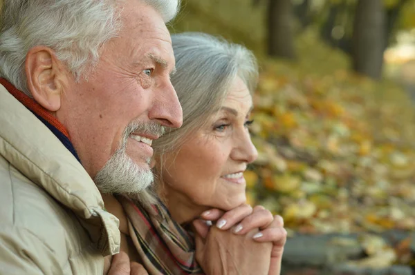 Senior koppel knuffelen — Stockfoto