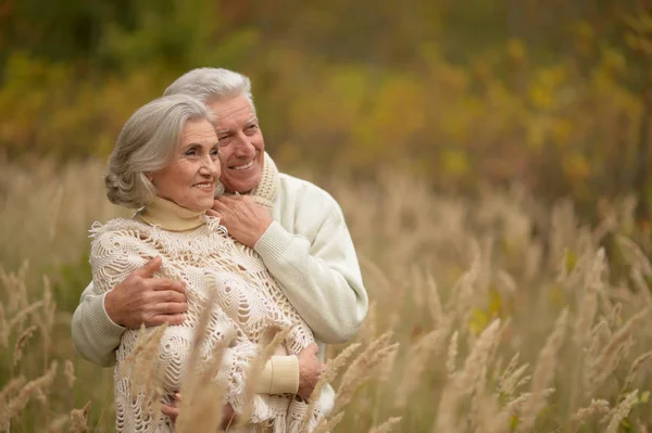 Senior koppel knuffelen — Stockfoto