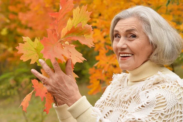Krásná starší žena venkovní — Stock fotografie