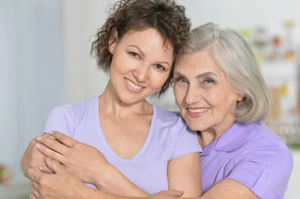 Senior woman with daughter Stock Photo