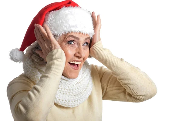 Woman in Santa hat — Stock Photo, Image