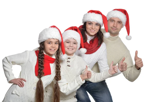 Familia con niños con pulgares arriba —  Fotos de Stock