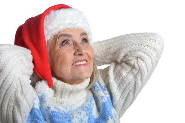 Woman in Santa hat — Stock Photo, Image