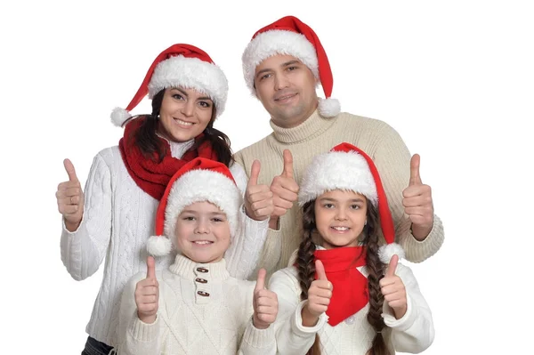 Família com crianças com polegares para cima — Fotografia de Stock