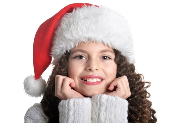 Petite fille avec cadeau de Noël — Photo