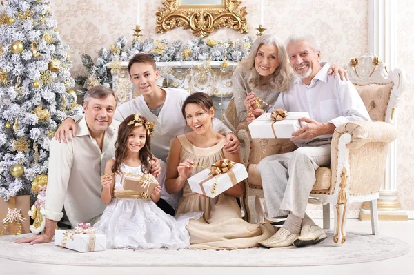 Family celebrating New Year — Stock Photo, Image