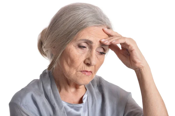 Mooie triest bejaarde vrouw — Stockfoto