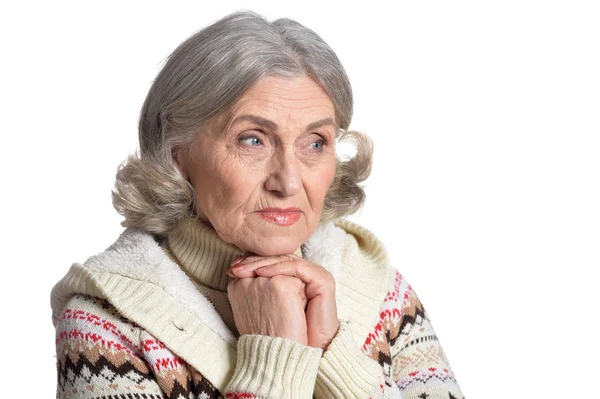 Starszy kobieta pozowanie — Zdjęcie stockowe