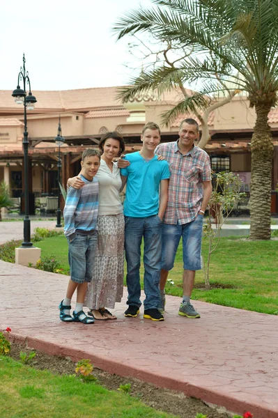 Happy family at resort — Stock Photo, Image