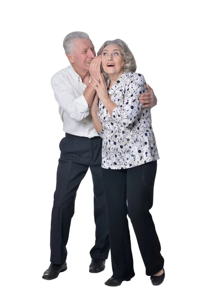 Gelukkige senior paar poseren — Stockfoto