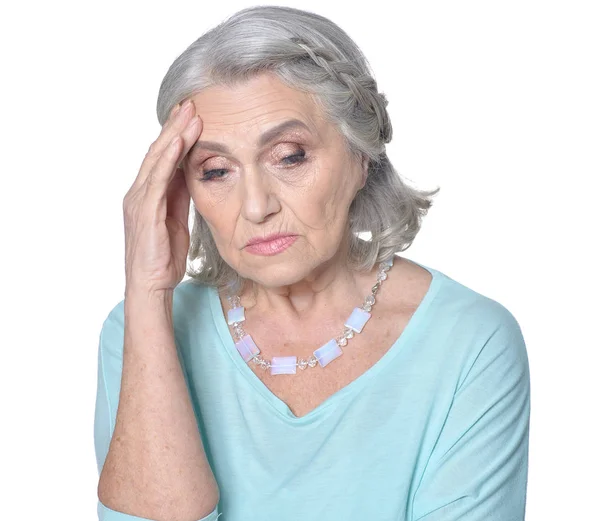 Beautiful sad elderly woman — Stock Photo, Image