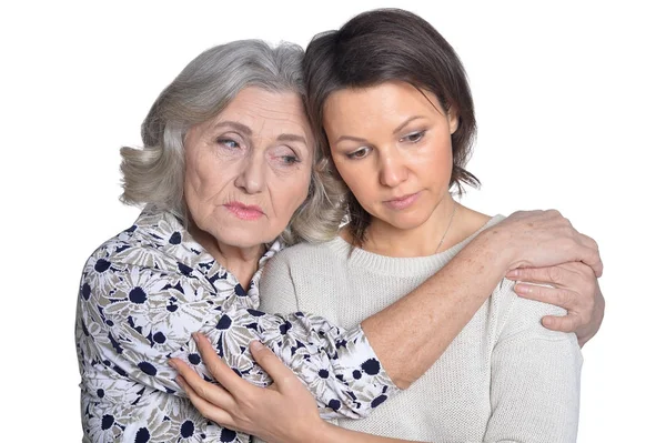 Triste anziana e giovane donna — Foto Stock