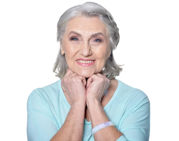 Glücklich lächelnde Seniorin — Stockfoto