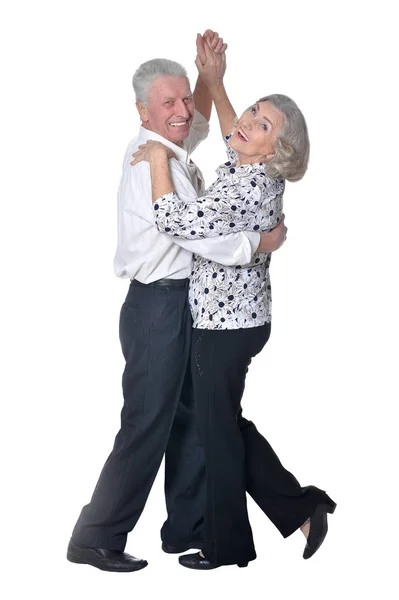 Glimlachend senior paar dansen — Stockfoto