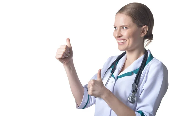 Doctor showing thumbs up — Stock Photo, Image