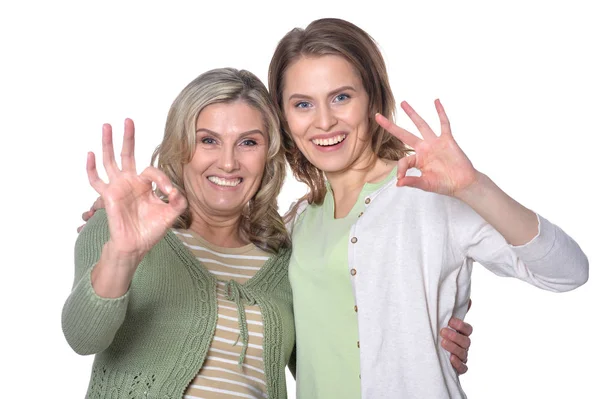 Happy Senior woman with daughter — Stock Photo, Image