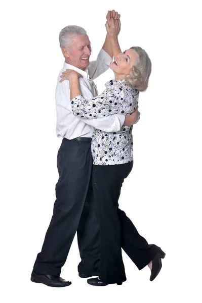 Glimlachend senior paar dansen — Stockfoto