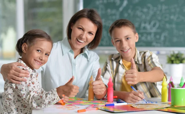 Happy family drawing — Stock Photo, Image