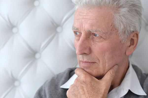 Portrait Senior Man Thinking — Stock Photo, Image